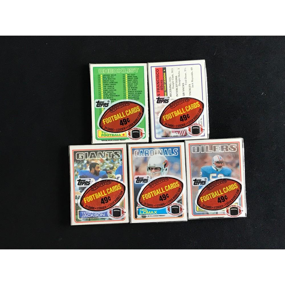 5 Sealed 1983 Topps Football Cello Packs (1 of 2)