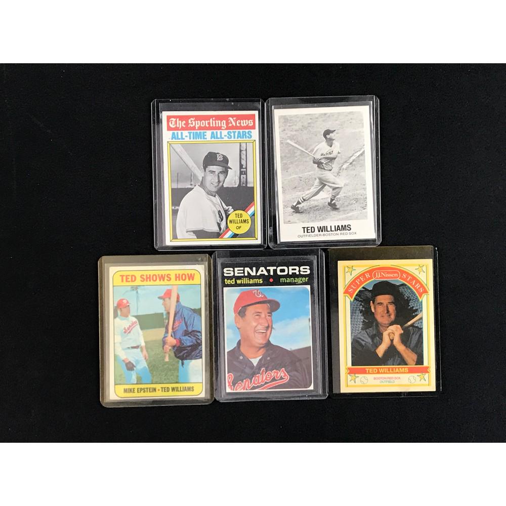 5 Vintage Ted Williams Cards With 1969/1971 (1 of 2)