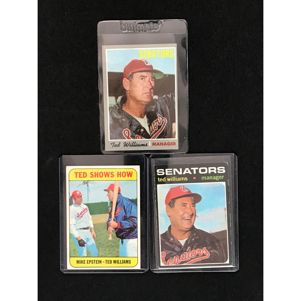 Three Vintage Ted Williams Manager Cards (1 of 2)