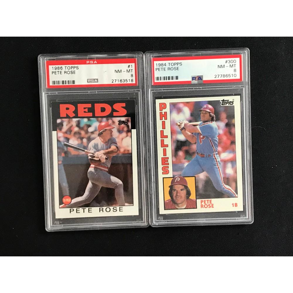 Two Psa 8 Pete Rose Cards 1986/1984 (1 of 2)