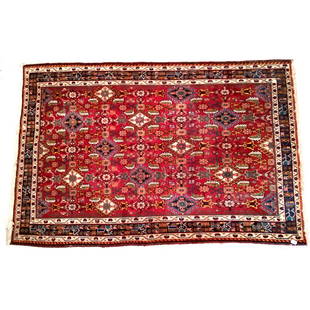 Good Condition Persian Carpet: Red,White,Blue Orange, 7'9"Lx5"W