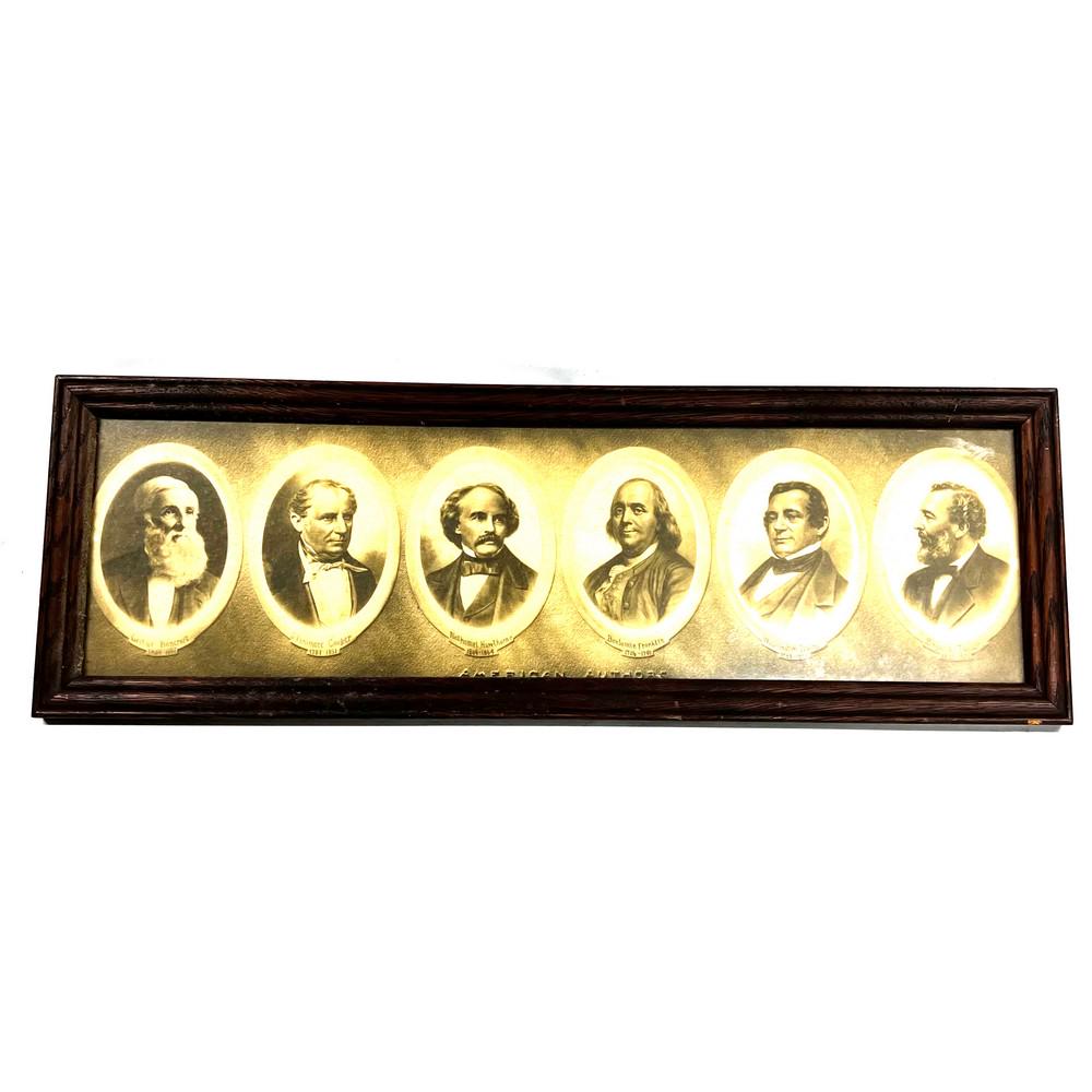 Framed Famous People Collage Cooper, Ben Franklin: Measures 31x10