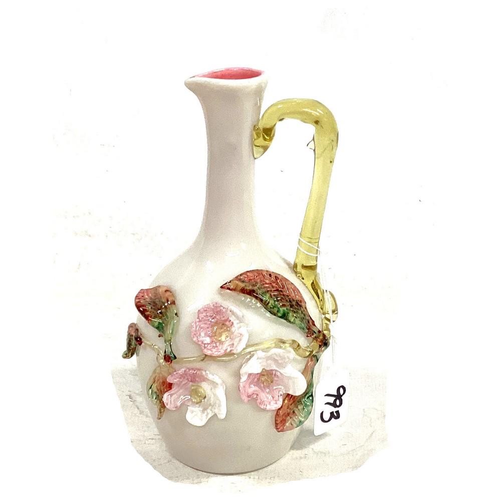 Stevens and Williams Art Glass Vase Ewer Applied F (1 of 2)