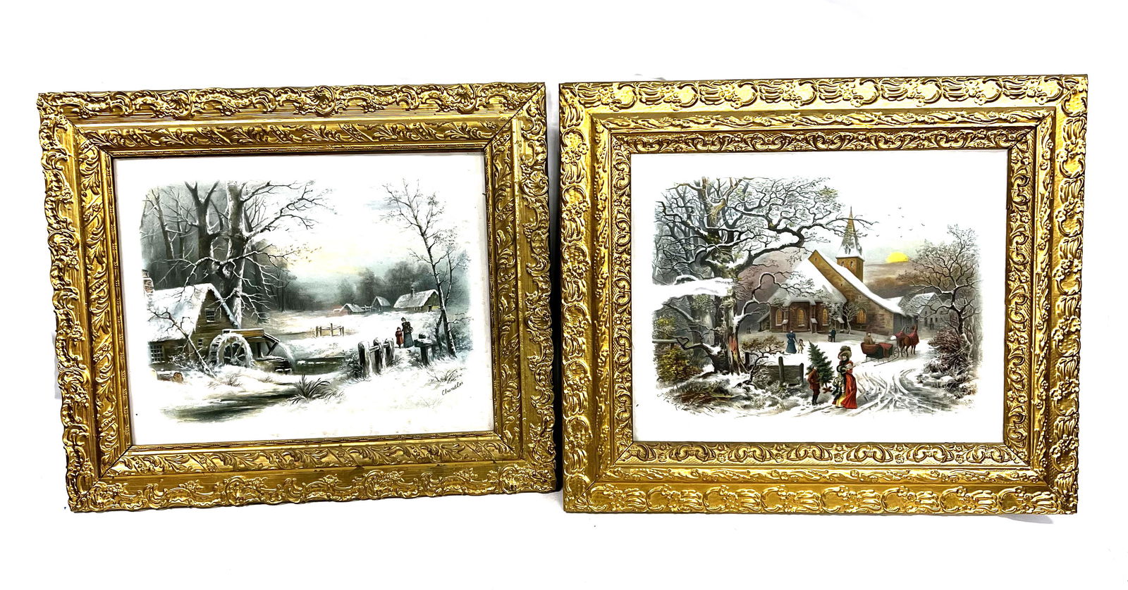 Two Framed Antique Prints Chandler/J Parke Winter (1 of 4)