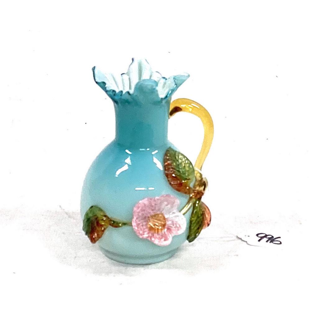 Stevens and Williams 6" Art Glass Ewer With Appli (1 of 1)