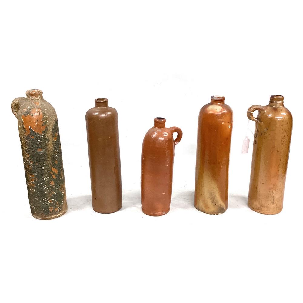 Lot of 5 misc. stoneware bottles, (1 of 1)