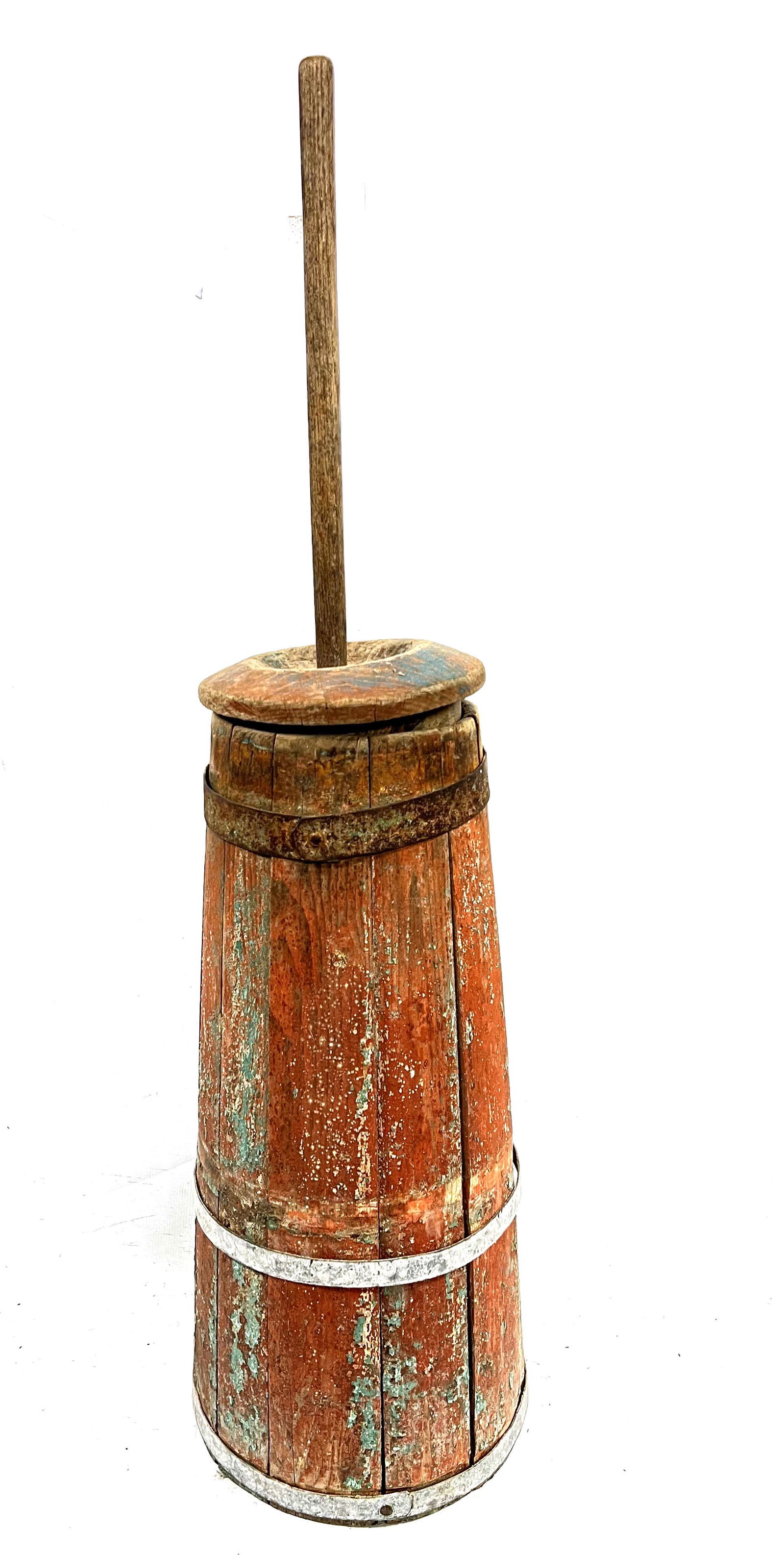 Old Country Cylinder Butter Churn Old Paint Measur (1 of 2)