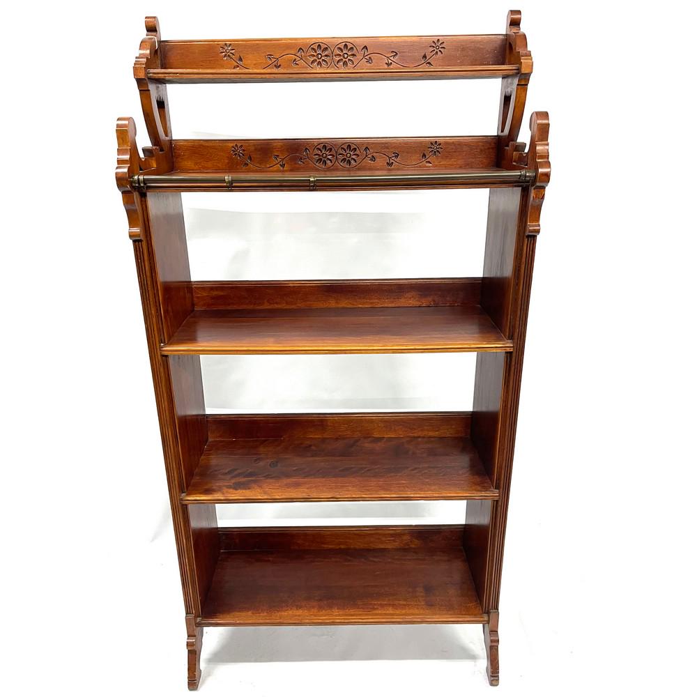 Victorian Cherry 5 Tier Bookcase Floral Carvings (1 of 2)