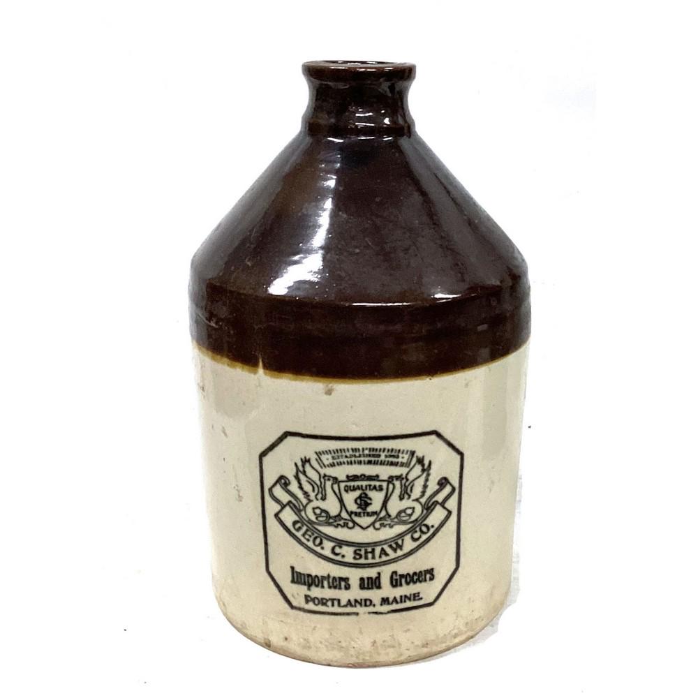 Geo Shaw Stoneware Jug Portland Maine: Measures 12"
