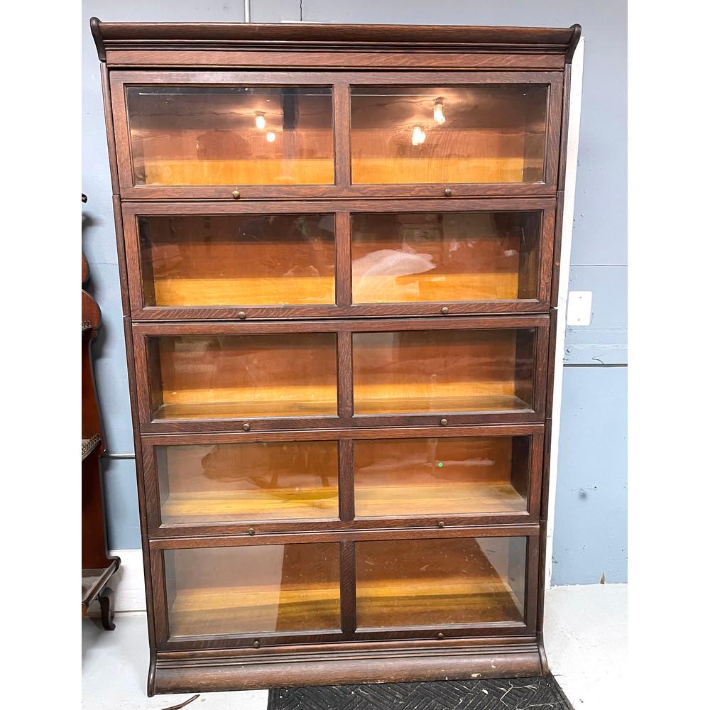 Antique Large Quarter Sawn Oak Double Barrister Bookcase (1 of 2)