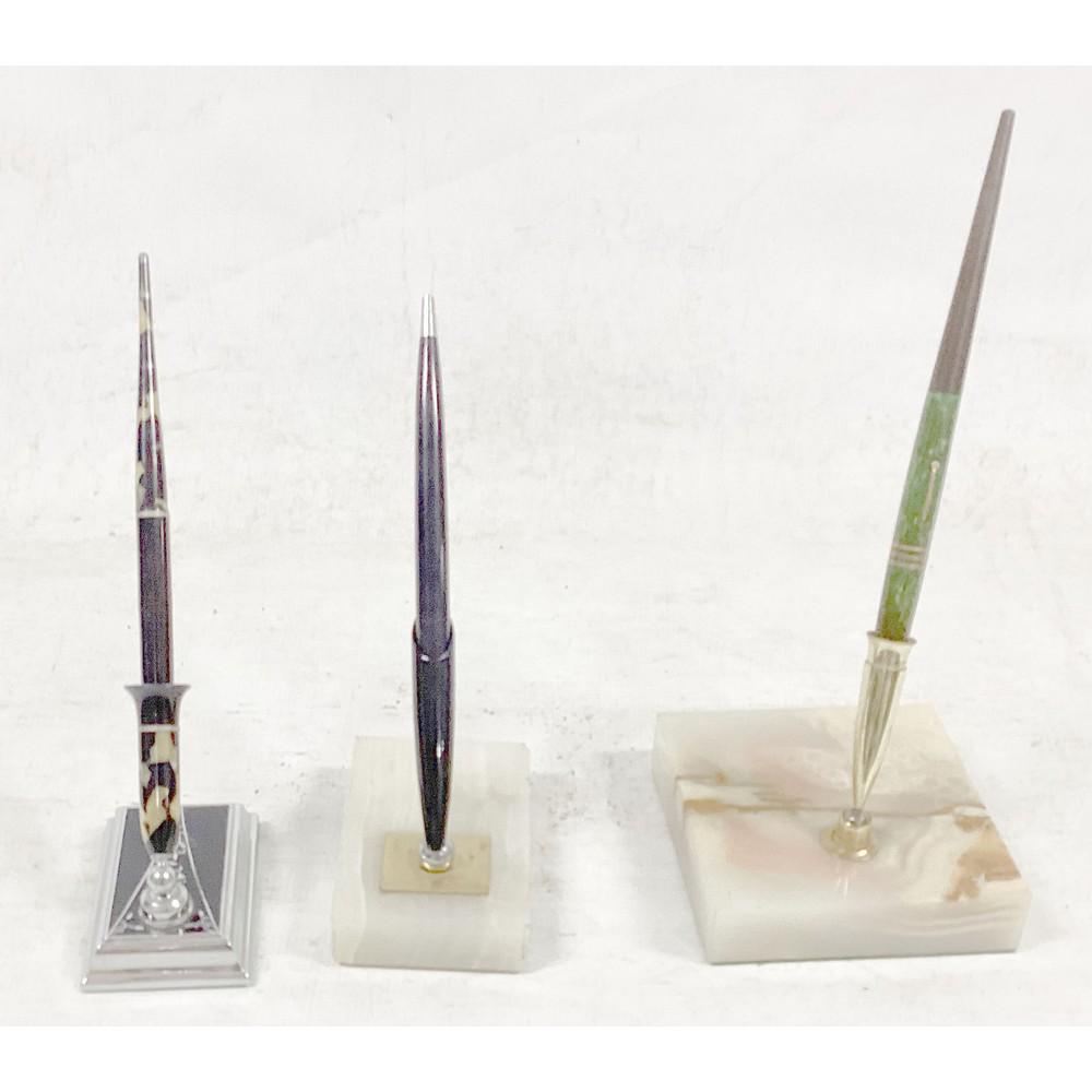 Set of 3 1930's Fountain Pens with Stand (1 of 2)