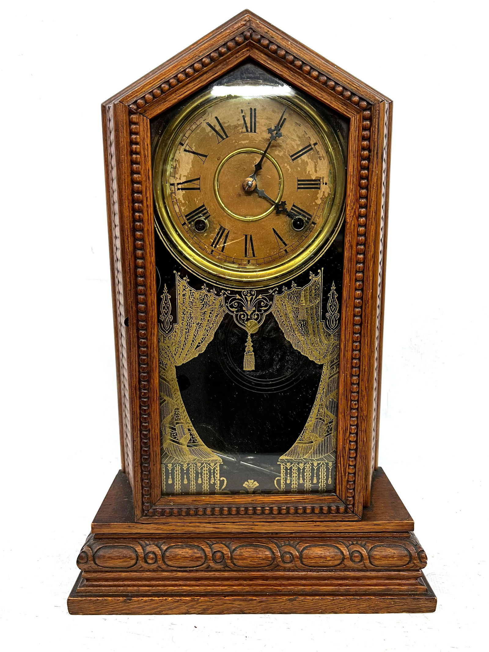 Antique Wooden Gilbert Mantle Clock (1 of 4)