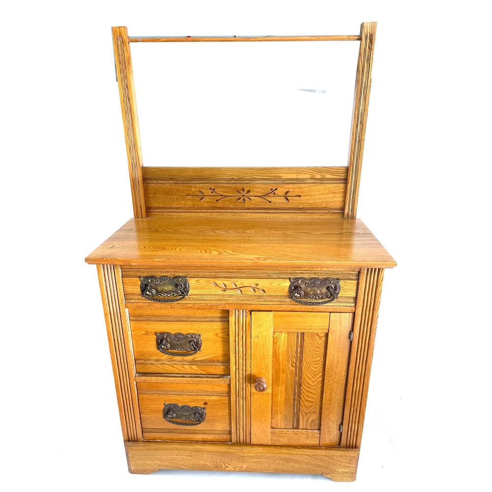 Solid Ash Commode with towel Bar Three Drawers (1 of 2)