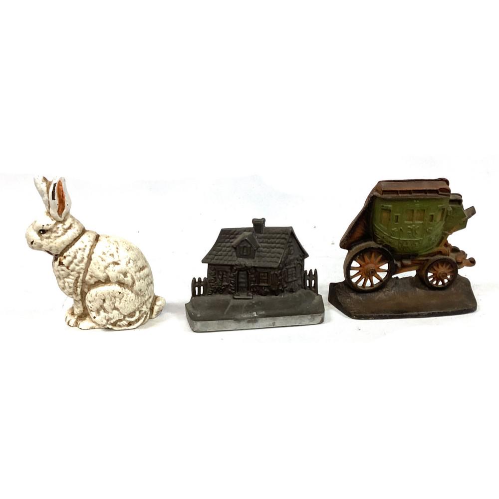 Three Antique Cast Iron Doorstops (1 of 1)