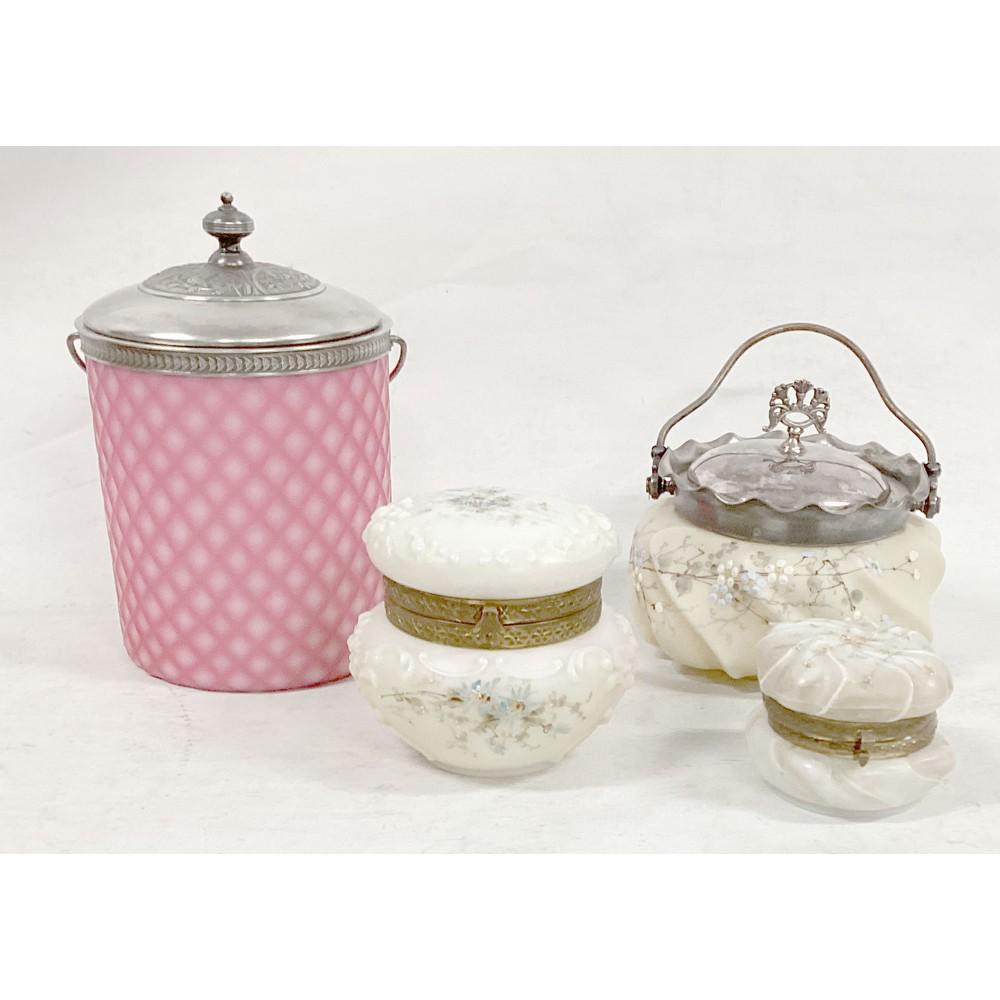 Lot of 3 Wave crest and 1 Satin Glass (1 of 1)