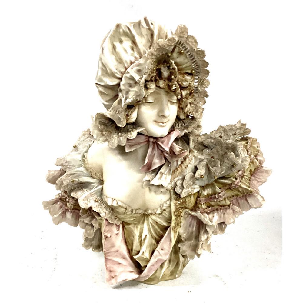 Large bisque porcelain bust of a lady by Ed Stellm (1 of 3)