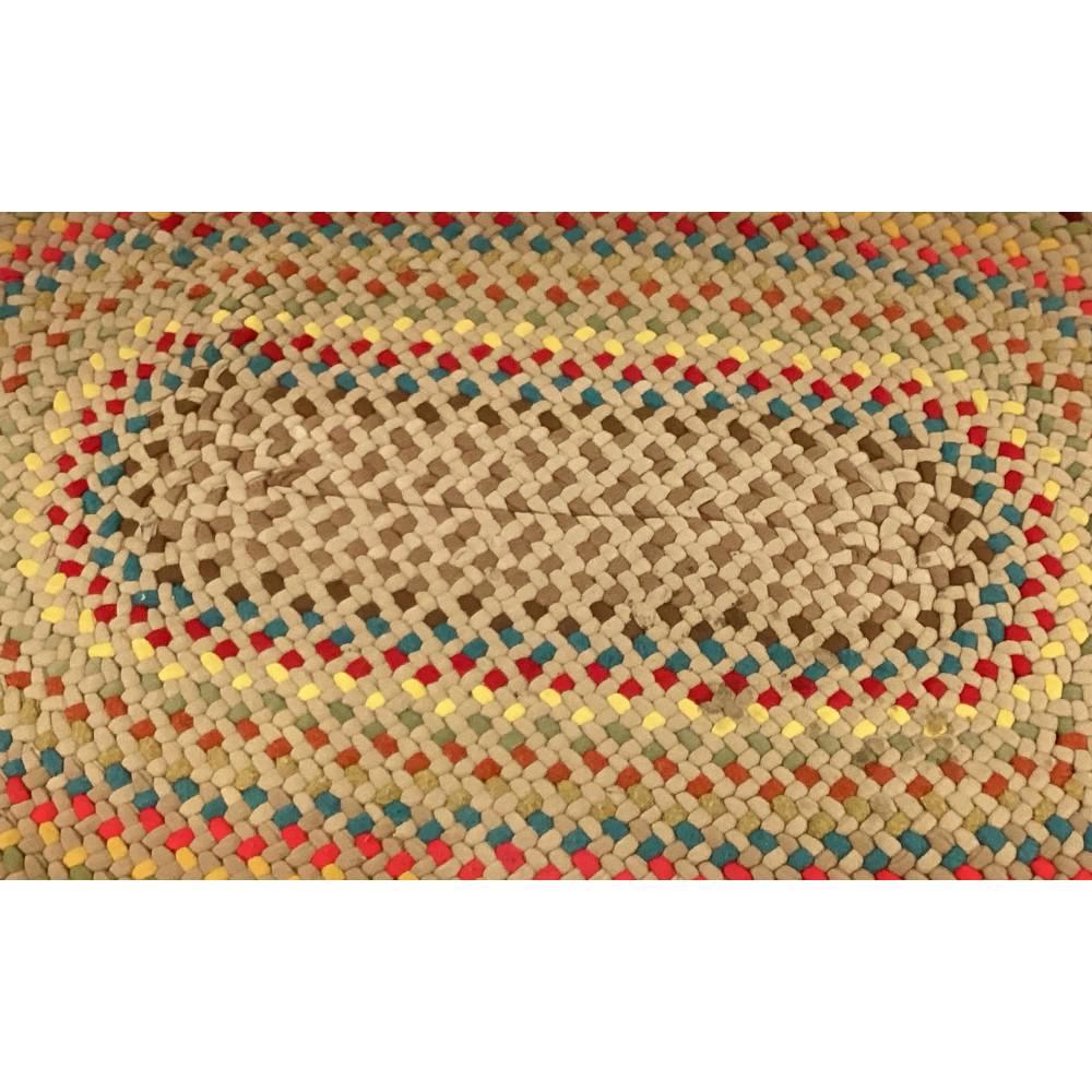Two Handmade Country Braided Rugs, Brown (1 of 2)