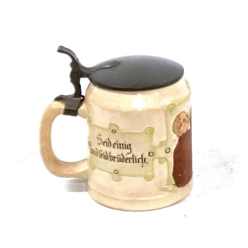 Antique German Stein, Metal Top Signed H R No. 169 (1 of 3)