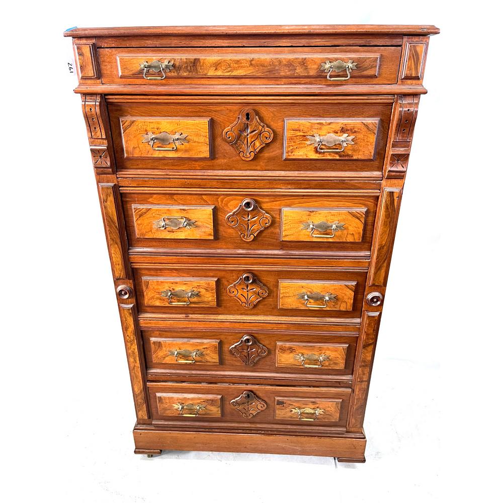 Magnificent Victorian Chest with 6 drawers, walnut (1 of 4)