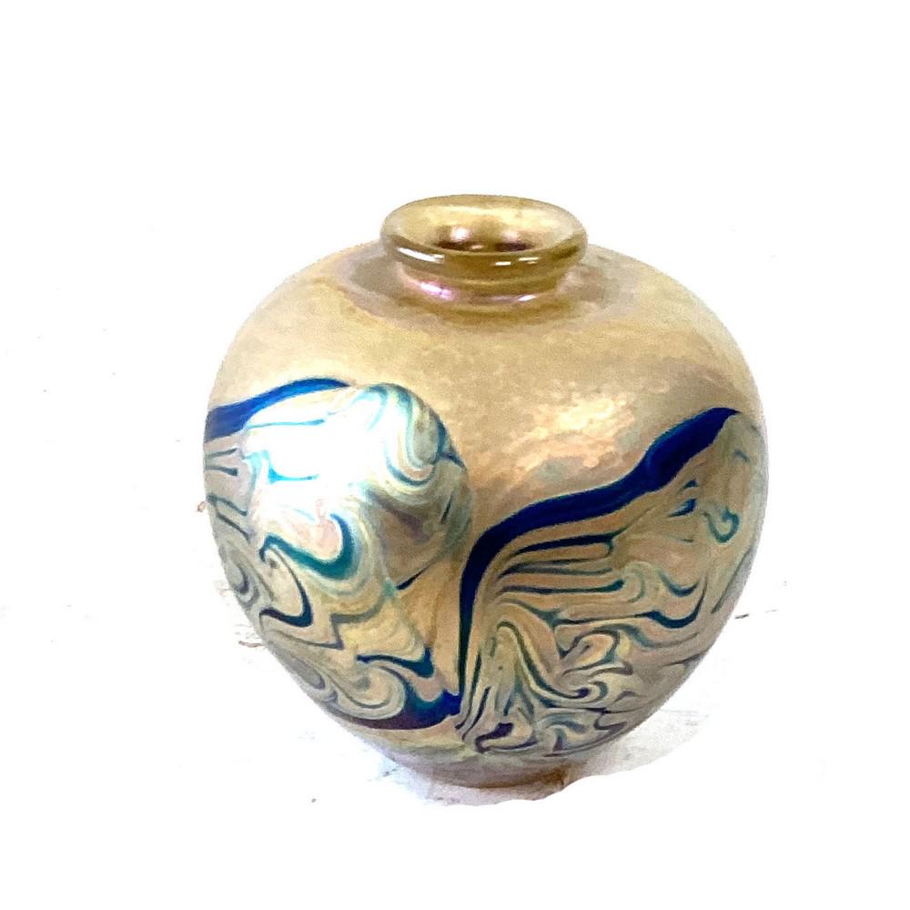 Chris Heilman Art Glass Vase 5" (1 of 3)