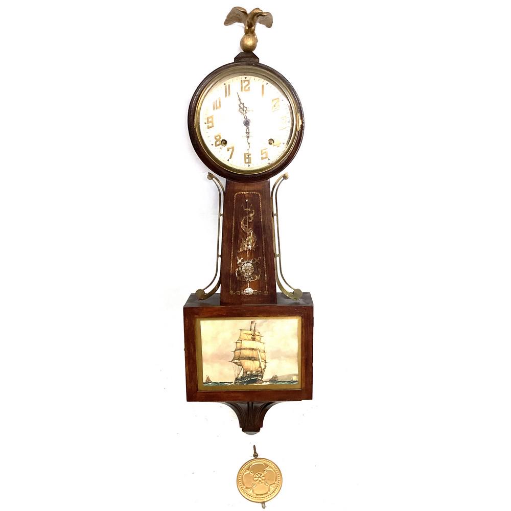 Wood Ingraham Banjo Clock , Round Face (1 of 4)