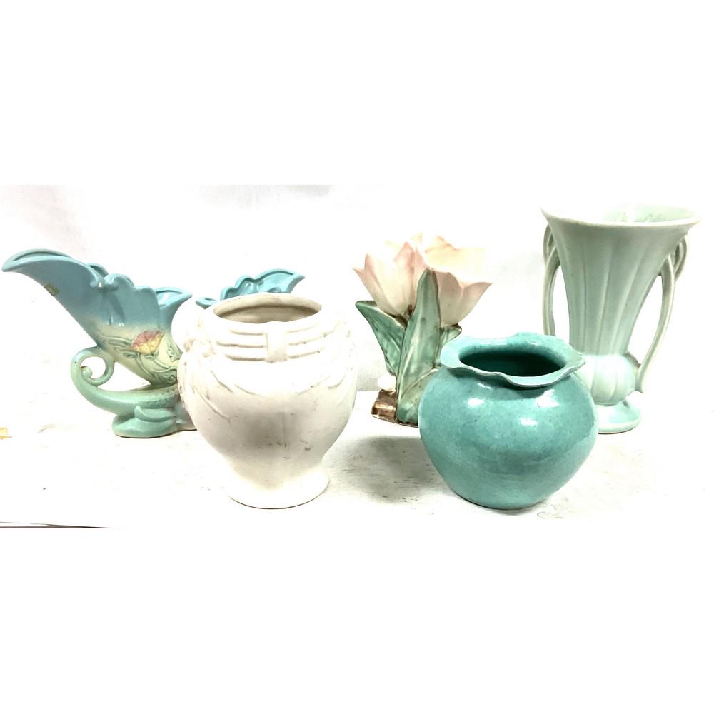 5 pieces pottery McCoy, Hull, (1 of 2)