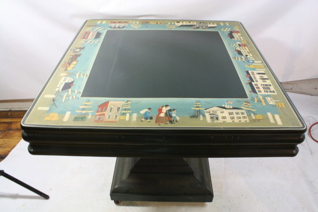 Hand painted card table by E. Dean mother of Sara : Hand painted card table by E. Dean mother of Sara Nolan