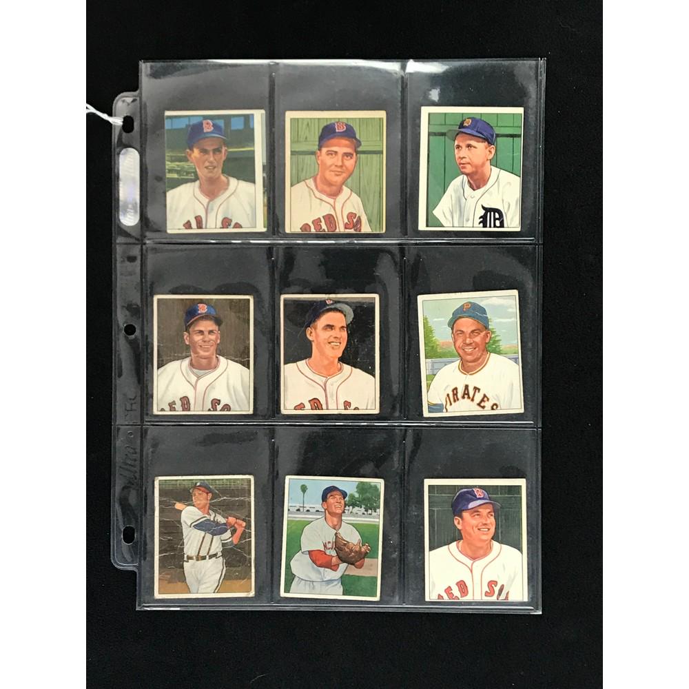 9 1950 Bowman Baseball Cards (1 of 2)