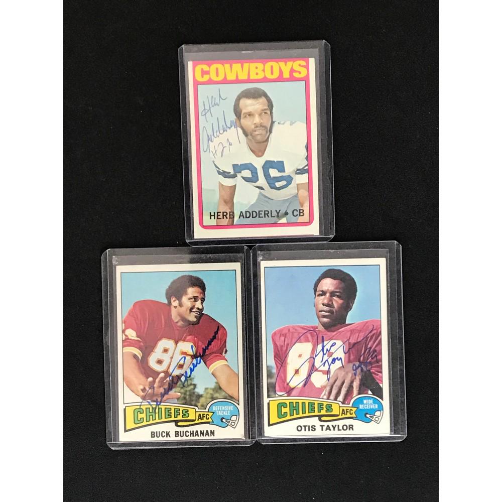 Three 1972-75 Autographed Football Cards (1 of 2)