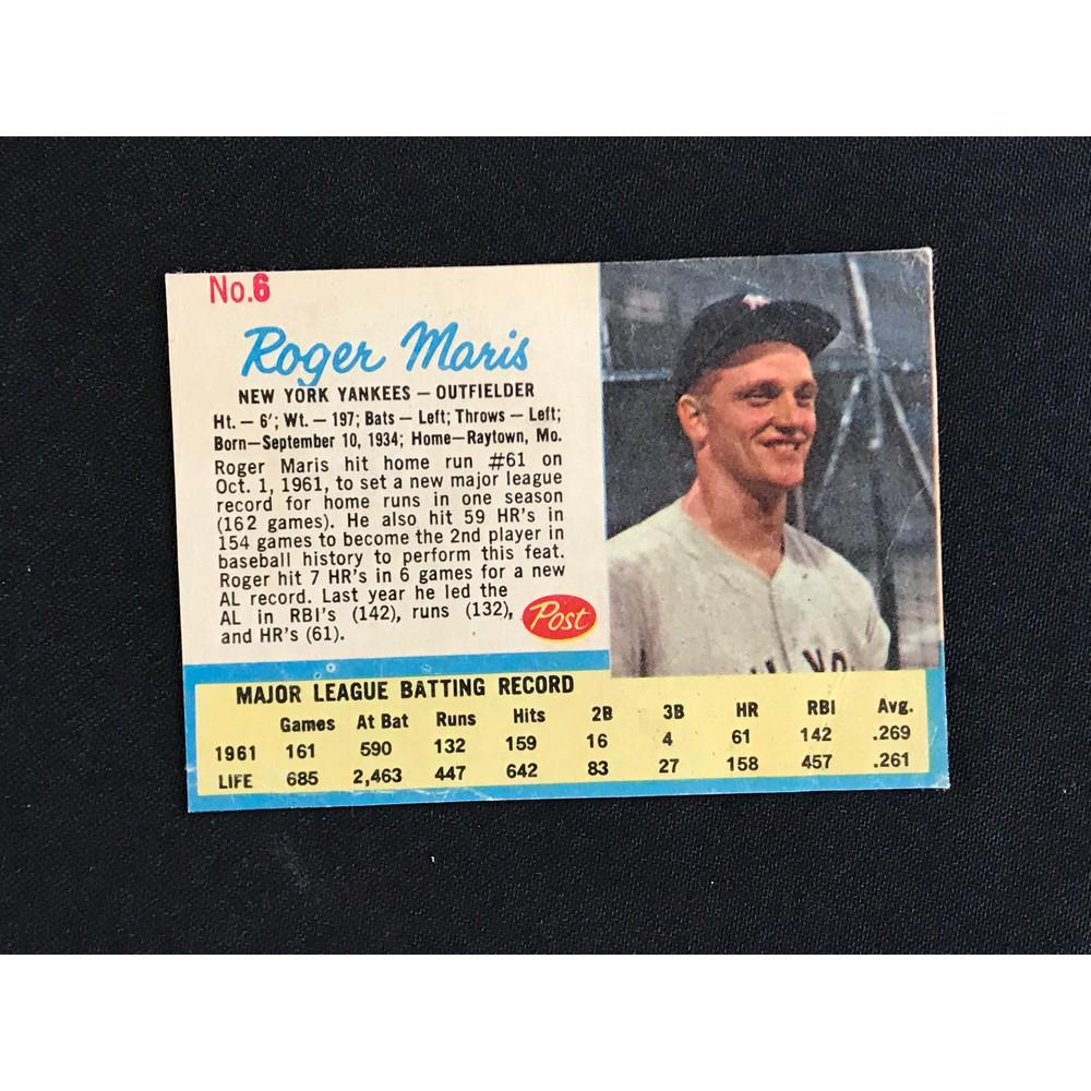 1962 Post Cereal Roger Maris Card (1 of 2)