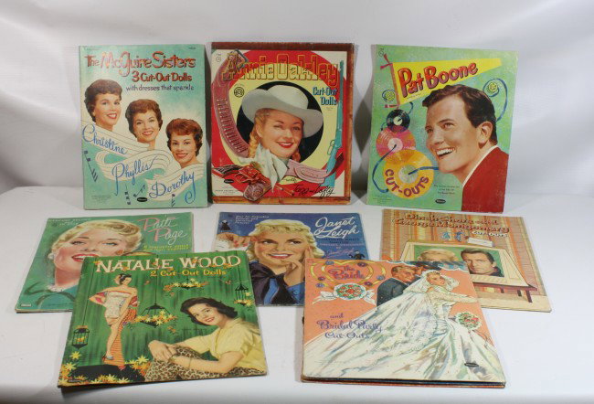 8 1950's Paper Dolls Annie Oakley,Pat Boone and mor: 8 1950's Paper Dolls Annie Oakley,Pat Boone and more