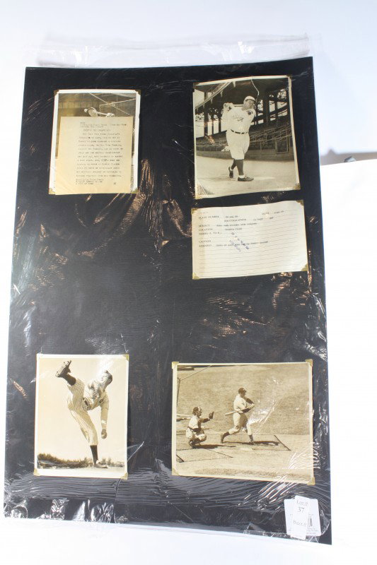 1930's AP Baseball Photos on Backing, Babe Ruth , J: 1930's AP Baseball Photos on Backing, Babe Ruth , Joe Dimaggio and more