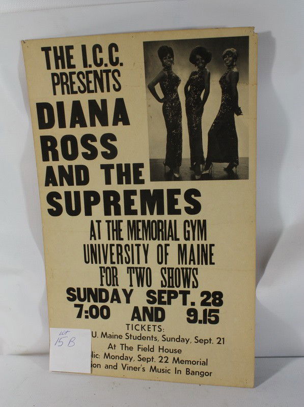 1969 Diana Ross and the Supremes University of Mai: 1969 Diana Ross and the Supremes University of Maine Concert poster