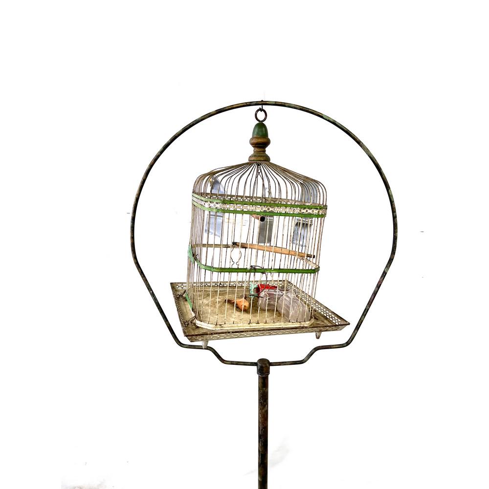 Antique Bird Cage On Stand (1 of 3)