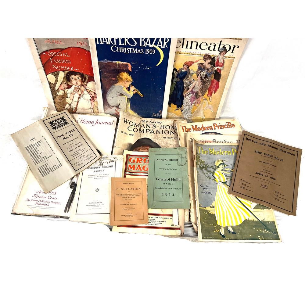 Old Ephemera Lot, 1900's: Harpers Bazar , Ladies Home Journal, Modern Priscilla, Etc