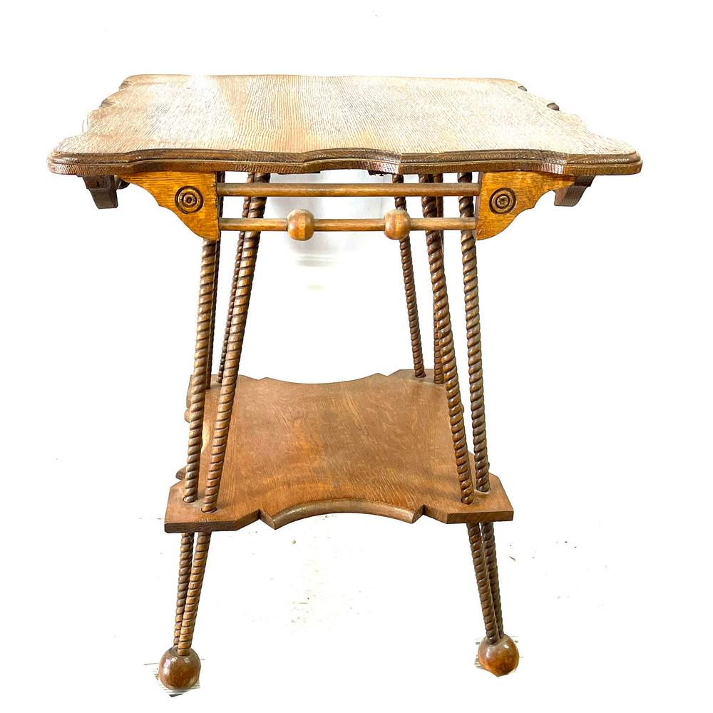 Antique Oak Two Tier Parlor Table (1 of 2)