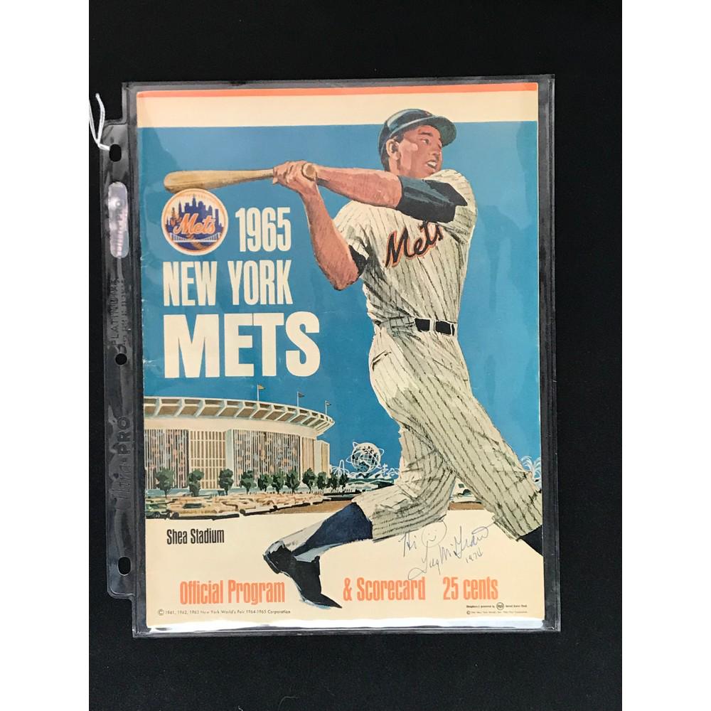 1965 Ny Mets Baseball Program Signed By Tug Mcgraw (1 of 2)