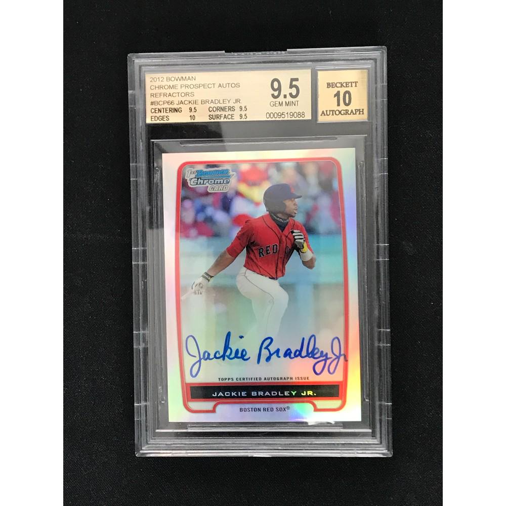 2012 Bowman Jackie Bradley Jr. Rc Auto Refractor (1 of 2)