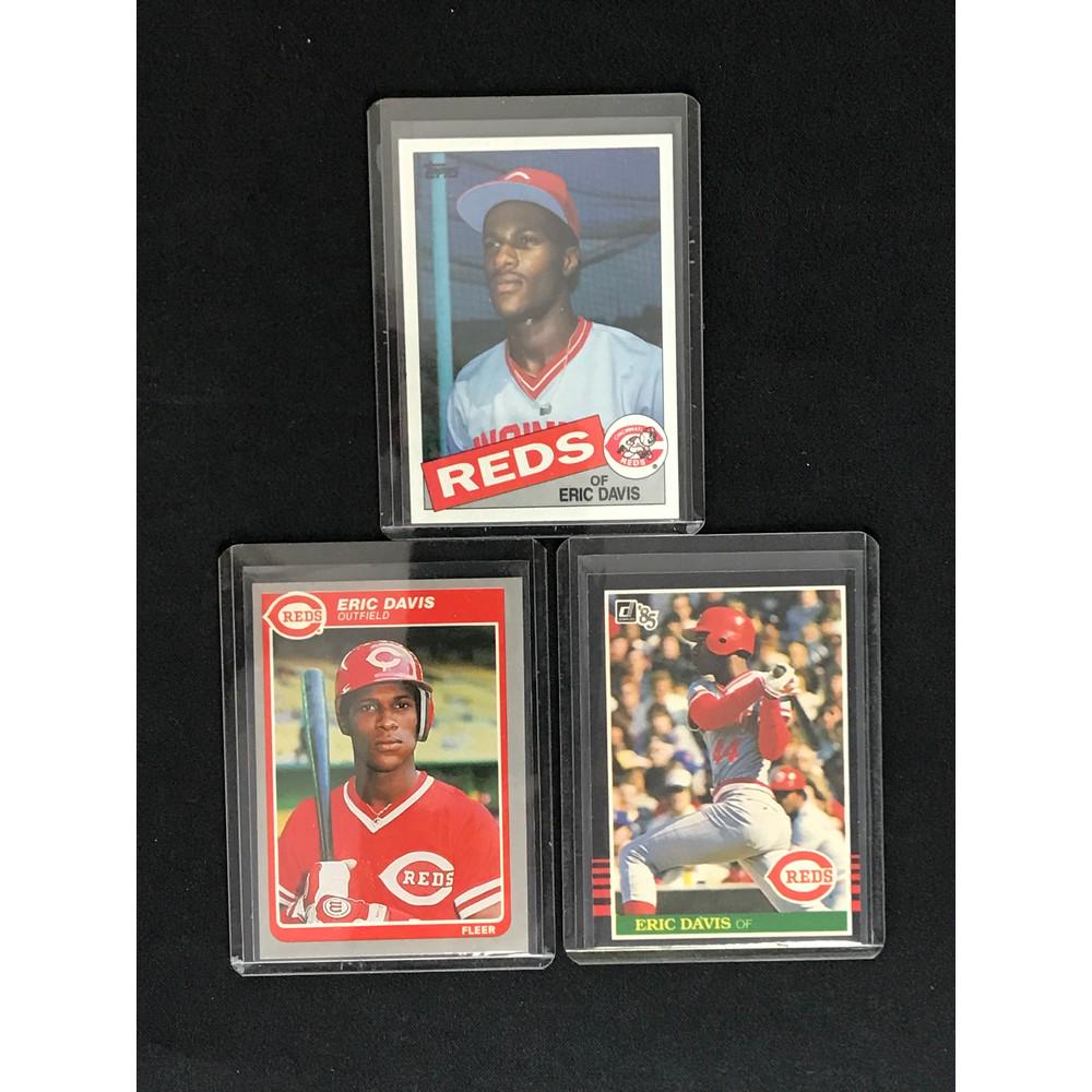 (3)1985 Eric Davis Rc's Topps , Fleer, Donruss Mt (1 of 2)