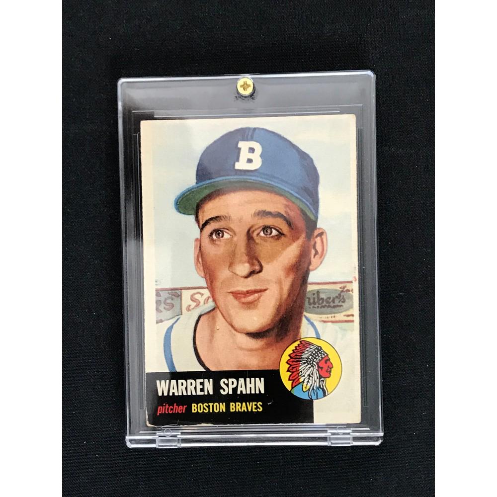 1953 Topps #147 Warren Spahn Baseball Card (1 of 2)