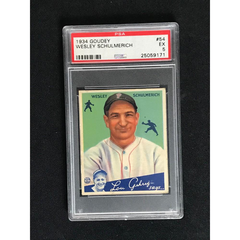1934 Goudey #54 Wesley Schumerich Psa 5: 1934 Goudey #54 Wesley Schumerich Psa 5
