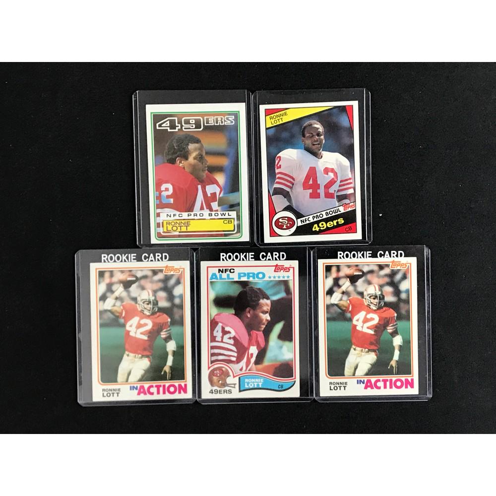 5 1980's Topps Football Cards 3 Ronnie Lott Rc (1 of 2)
