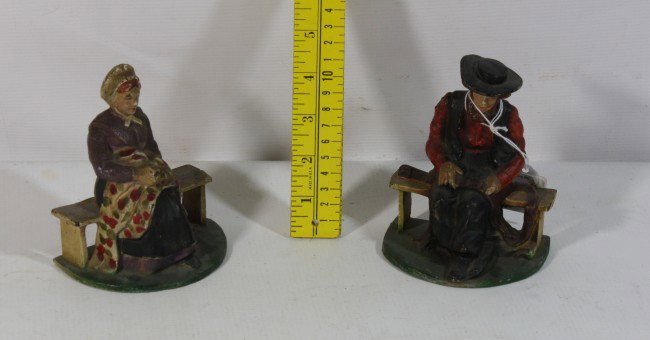 Cast Iron Bookends Bookends Amish Couple: Cast Iron Bookends Bookends Amish Couple