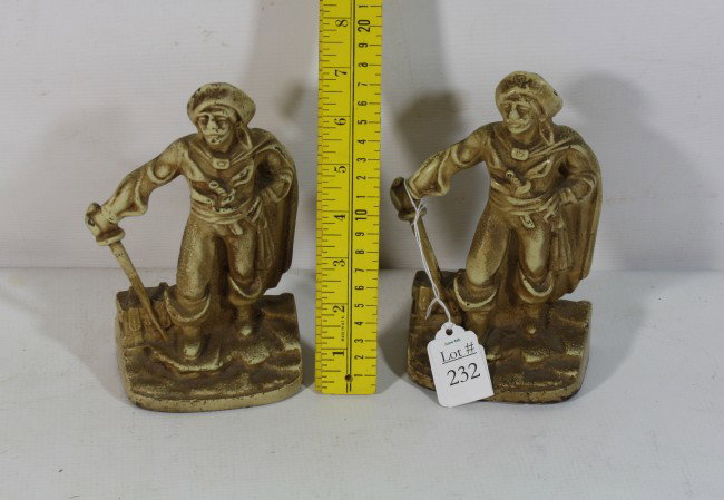 Cast Iron Bookends depicting pirates: Cast Iron Bookends depicting pirates