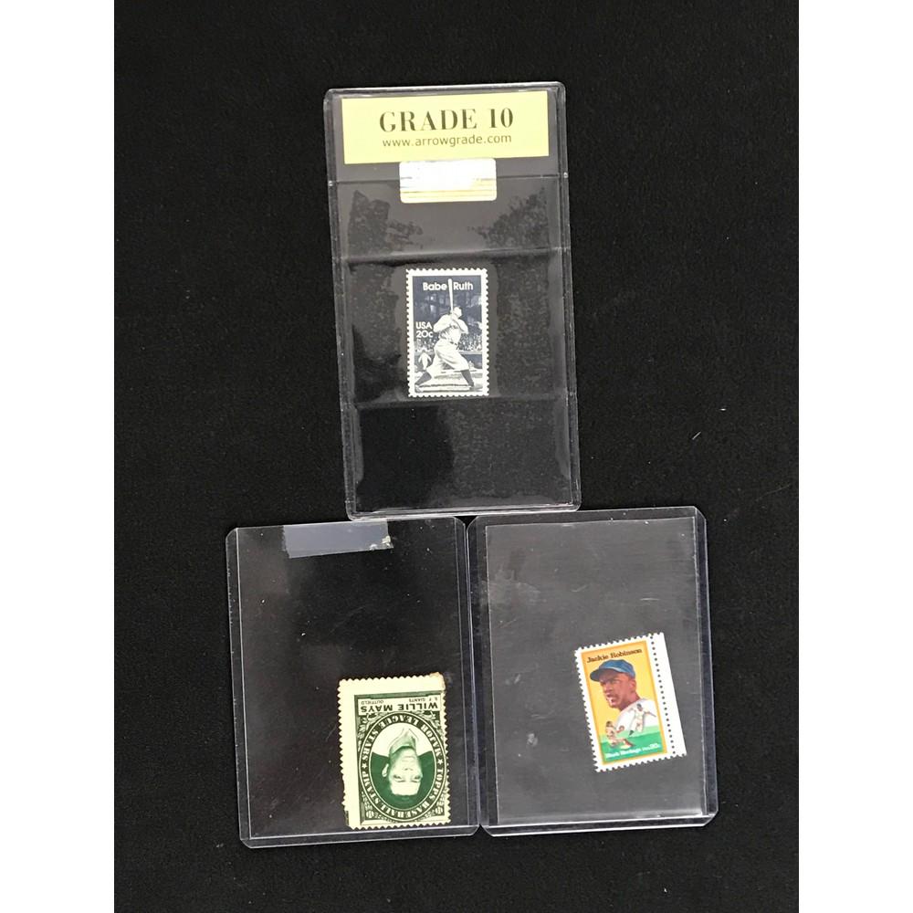 Three Baseball Stamps With Babe Ruth Graded (1 of 2)