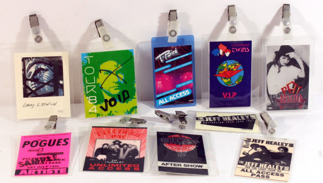 10 Backstage Passes: Jeff Healey Australia 89, US 89: 10 Backstage Passes: Jeff Healey Australia 89, US 89, Fleetwood Mac 87, Loudness 87, The Pogues, Jackson Browne 86, Pat Benetar, Thomson Twins, T-Bird