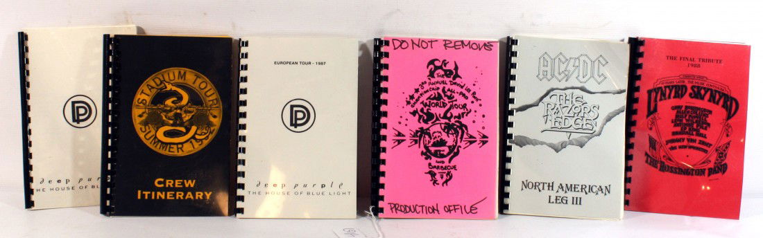 6 Tour Itinerary Books, Lynard Skynyrd, Deep Purple: 6 Tour Itinerary Books, Lynard Skynyrd, Deep Purple,Guns and Roses/Metallica, David Lee Roth, AC-DC