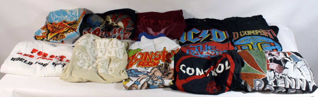 Lot of 10 Original Unworn Concert Tshirts includin: Lot of 10 Original Unworn Concert Tshirts including: Kenny Rogers Crew 82, Eddie Money, Monsters of Rock, Kenny Rogers 83, Diana Ross, Triumph, Sammy Hagar, Stevie Nicks 83, ACDC Razor's Edge, Bad Com