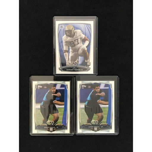 Three Aaron Donald Rookie Cards Jul 13, 2022 Saco River Auction in ME