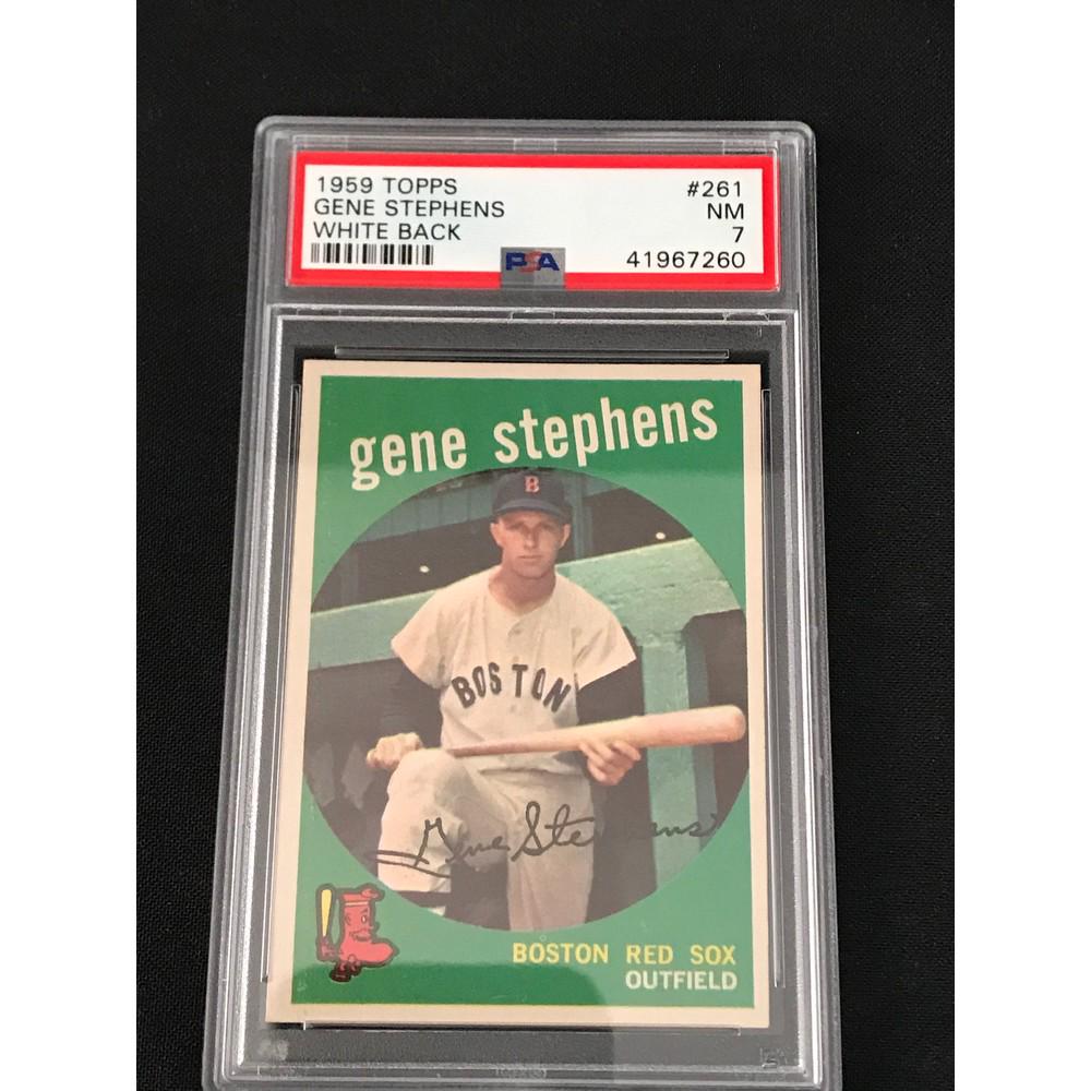1959 Topps Gene Stephens White Back Psa 7: 1959 Topps Gene Stephens White Back Psa 7